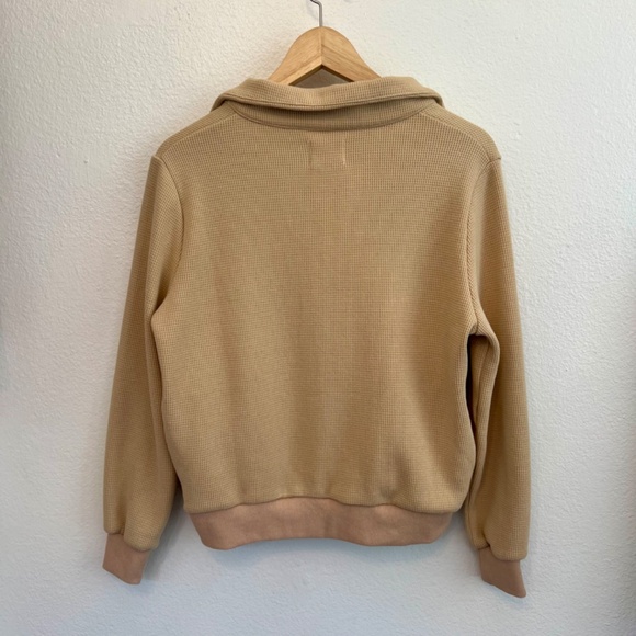 Vacancy Supply Drift Collared Waffle Sweater in Beige - Picture 5 of 11